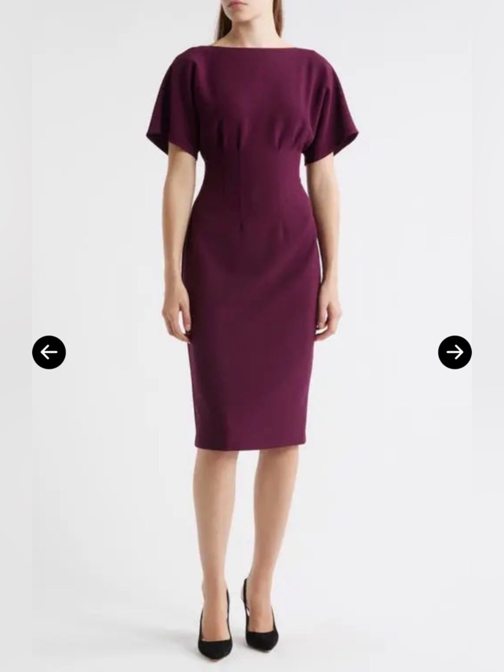 NWT- ELIZA J Flutter Sleeve Dress, Plum, size 8